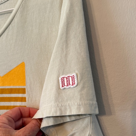 Topo Designs Cream Tee with Orange and Black Graphic - Picture 6 of 7